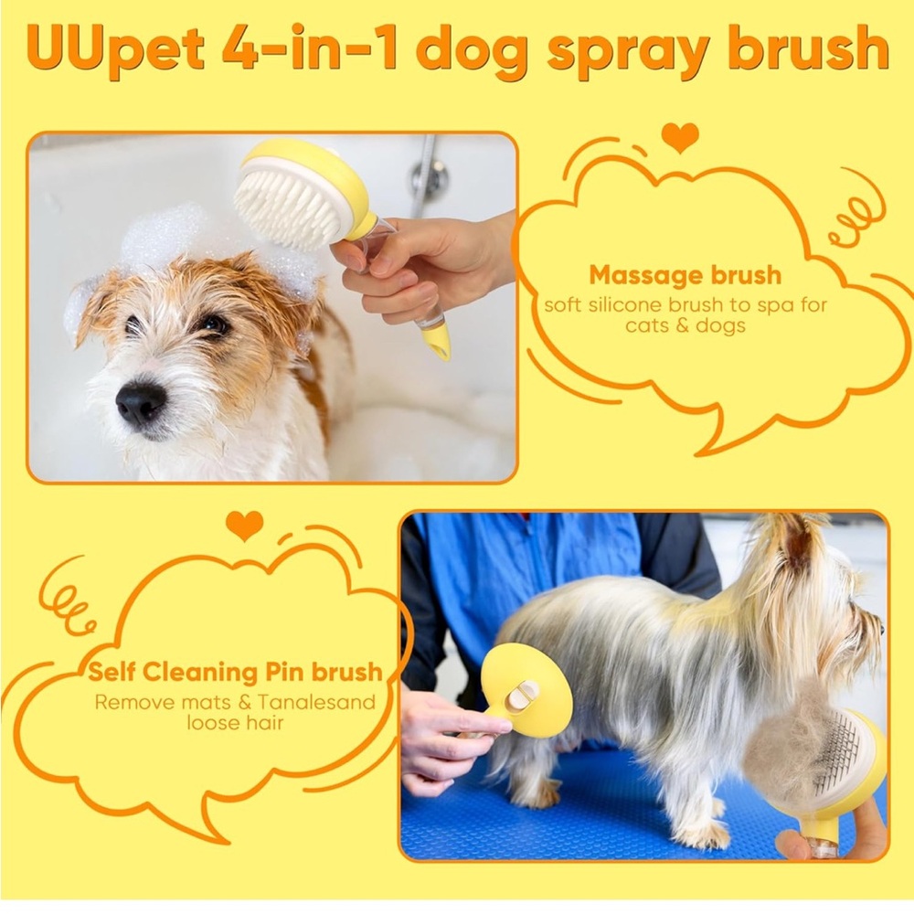 Dog Steam Grooming Brush and Metal Comb Combo - Picture 4 of 9